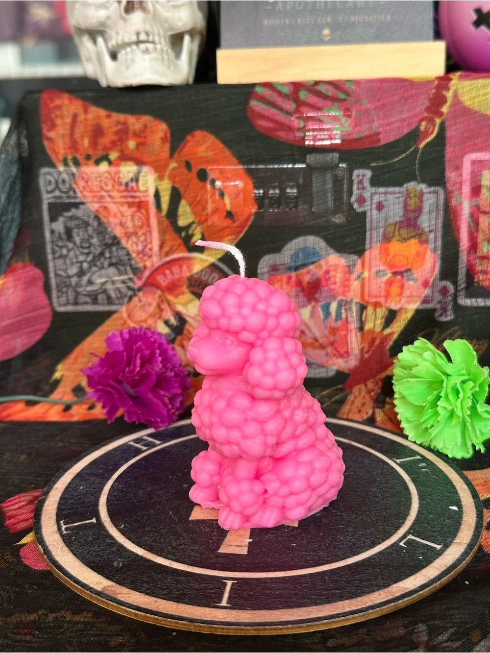 Handmade Pink Poodle Candle – Retro Dog Decor